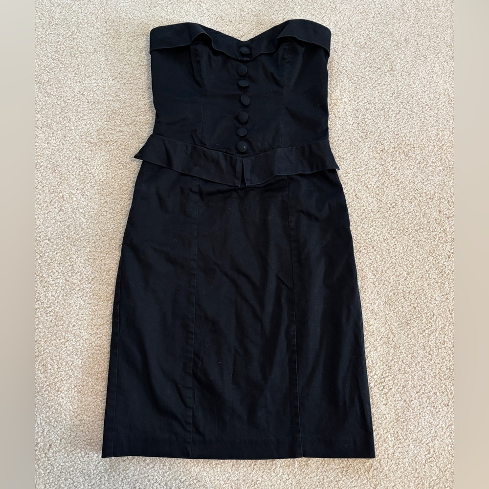 Betsey Johnson Black Strapless Dress Size 6